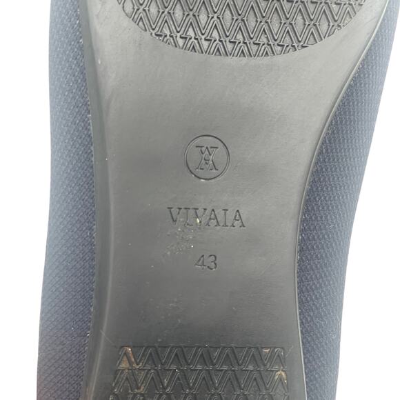 VIVAIA Aria 5° Navy Knit Pointed Toe Flats EU 43 Eco-Friendly Washable - Picture 8 of 16